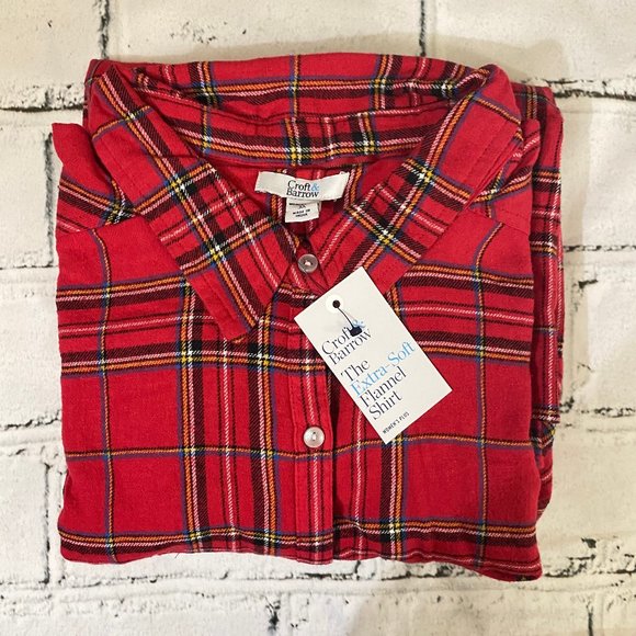 Croft & Barrow Soft Plaid Flannel Shirt 3X - Picture 2 of 4